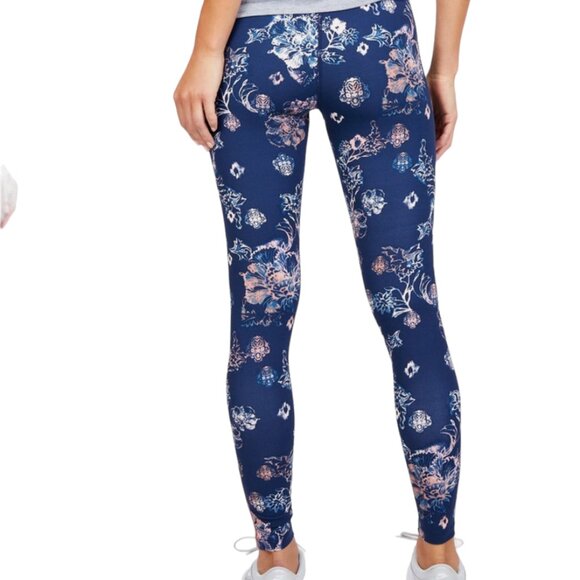 Free People Movement Navy Floral High Rise Athletic Leggings, Navy Peach, M - Picture 4 of 12